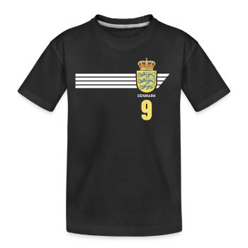 Dänemark Fussball Dänisches Wappen Flagge Dynamit - Kinder Premium Bio T-Shirt - Schwarz - Vorne