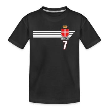 Dänemark Fussball Dänisches Wappen Flagge Dynamit - Kinder Premium Bio T-Shirt - Schwarz - Vorne