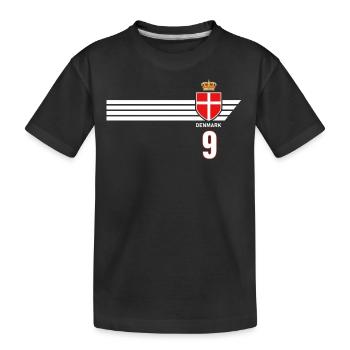 Dänemark Fussball Dänisches Wappen Flagge Dynamit - Kinder Premium Bio T-Shirt - Schwarz - Vorne