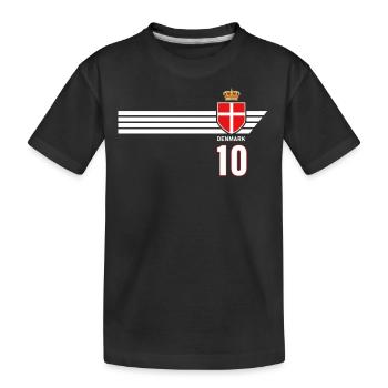 Dänemark Fussball Dänisches Wappen Flagge Dynamit - Kinder Premium Bio T-Shirt - Schwarz - Vorne