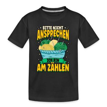 Häkeln - Kinder Premium Bio T-Shirt - Schwarz - Vorne
