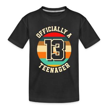 13th Birthday Young Teenager - Kids' Premium Organic T-Shirt - black - Front