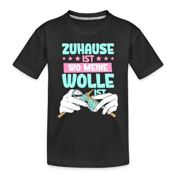 Häkeln - Kinder Premium Bio T-Shirt - Schwarz - Vorne