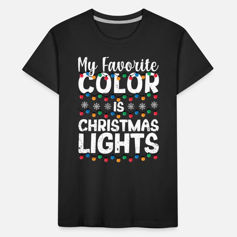 Noël PJs Pyjamas Lumière Ma couleur préférée est T-shirt bio Premium Enfant