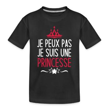 je peux pas je suis une princesse - T-shirt bio Premium Enfant - noir - Devant