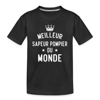Cadeau Meilleur sapeur pompier du monde - T-shirt bio Premium Enfant - noir - Devant