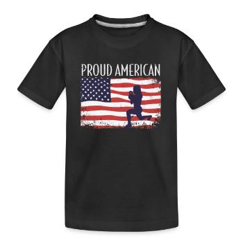 Amerikanische Fahne HIIT - Kinder Premium Bio T-Shirt - Schwarz - Vorne