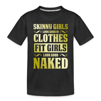 girl girl fitness - Kids' Premium Organic T-Shirt - black - Front