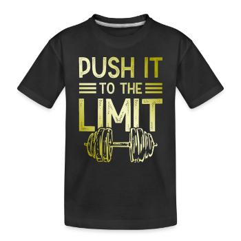 push it limit fitness - Kids' Premium Organic T-Shirt - black - Front