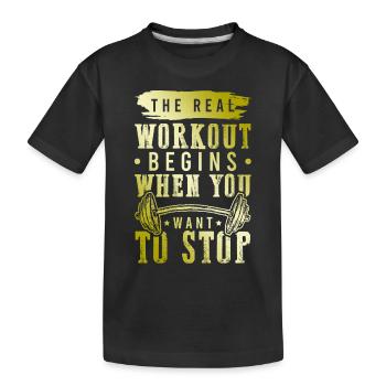 workout fitness - Kinder Premium Bio T-Shirt - Schwarz - Vorne