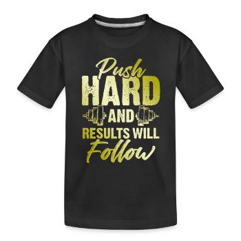 hart training fitness - Kinder Premium Bio T-Shirt - Schwarz - Vorne