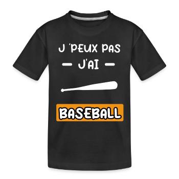 je peux pas j'ai baseball batte cadeau baseball - T-shirt bio Premium Enfant - noir - Devant