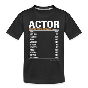 Schauspieler tageswerte Lustiger Schauspieler - Kinder Premium Bio T-Shirt - Schwarz - Vorne