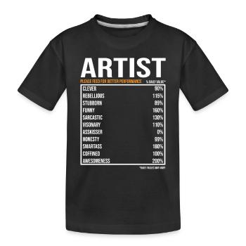 Artistes du jour Drôle d’artiste - T-shirt bio Premium Enfant - noir - Devant