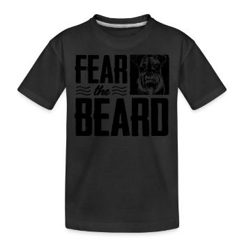 Fear the beard Schnauzer lover - Kids' Premium Organic T-Shirt - black - Front
