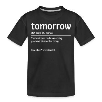 Dictionnaire du matin , Hésitation - T-shirt bio Premium Enfant - noir - Devant
