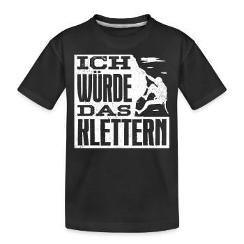 Kletterer, Einen Berg Besteigen, Boulder - Kinder Premium Bio T-Shirt - Schwarz - Vorne