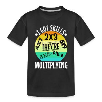 J’ai acquis des compétences qu’ils multiplient - T-shirt bio Premium Enfant - noir - Devant