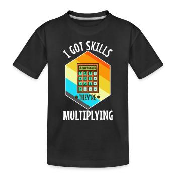 J’ai acquis des compétences qu’ils multiplient - T-shirt bio Premium Enfant - noir - Devant