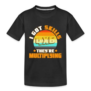 J’ai acquis des compétences qu’ils multiplient - T-shirt bio Premium Enfant - noir - Devant