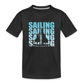 Voile Voilier Sports nautiques Hobby - T-shirt bio Premium Enfant - noir - Devant