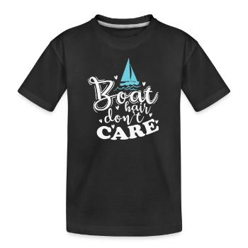 Boat Hair ne se soucie pas du sport de voilier - T-shirt bio Premium Enfant - noir - Devant