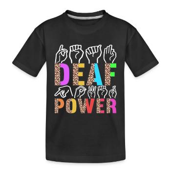 Deaf Deaf-mute Deaf - Kids' Premium Organic T-Shirt - black - Front