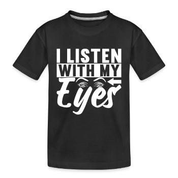 Sourds sourds-muets sourds sourds - T-shirt bio Premium Enfant - noir - Devant