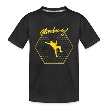 Klettern - Kinder Premium Bio T-Shirt - Schwarz - Vorne