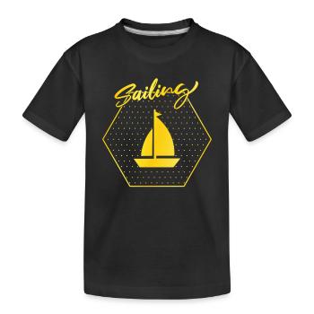Sail - Kids' Premium Organic T-Shirt - black - Front