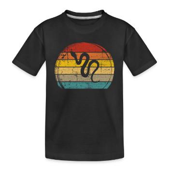 Snake Retro Reptile Python Gift idea - Kids' Premium Organic T-Shirt - black - Front