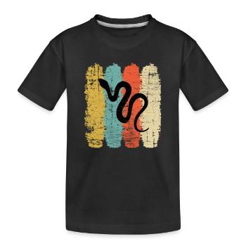 Snake Retro Reptile Python Gift idea - Kids' Premium Organic T-Shirt - black - Front