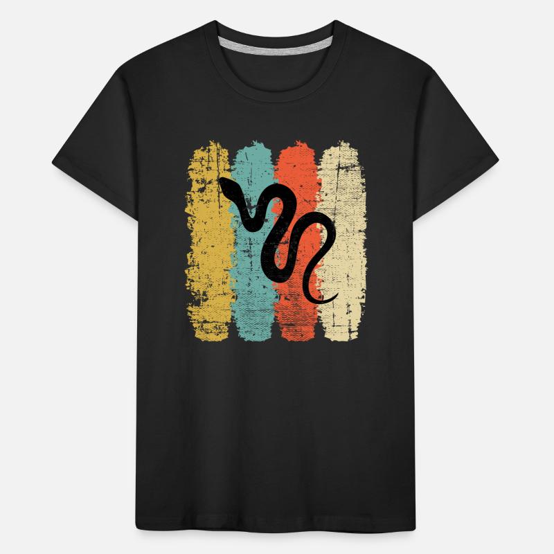 Snake Retro Reptile Python Gift idea Kids' Premium Organic T-Shirt