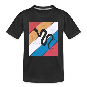 Snake Retro Reptile Python Gift idea - Kids' Premium Organic T-Shirt - black - Front