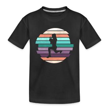 Retro HIIT - Kinder Premium Bio T-Shirt - Schwarz - Vorne