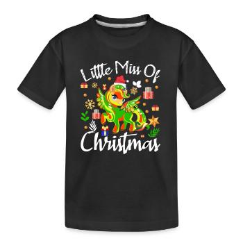 Unicorn Little Miss Of Christmas - Kids' Premium Organic T-Shirt - black - Front