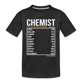 Chimistes Valeurs quotidiennes Drôle de chimiste - T-shirt bio Premium Enfant - noir - Devant