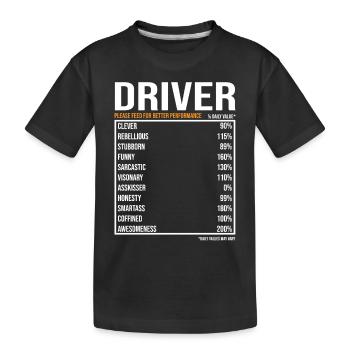 Fahrer tageswerte Lustiger Fahrer - Kinder Premium Bio T-Shirt - Schwarz - Vorne