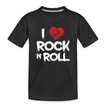 I Love Rock n Roll Musikstil Genre Gitarre - Kinder Premium Bio T-Shirt - Schwarz - Vorne