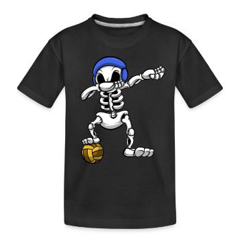 Wasserball-Teamplayer Dabbing Skeleton Wassersport - Kinder Premium Bio T-Shirt - Schwarz - Vorne