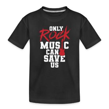 Only Rock Music can Save us Genre Gitarre - Kinder Premium Bio T-Shirt - Schwarz - Vorne