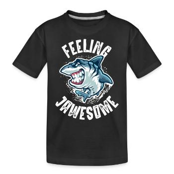Fühlen Sie Sich Umwerfend, Hai, Haie - Kinder Premium Bio T-Shirt - Schwarz - Vorne