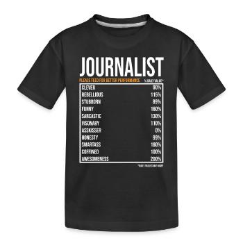 Journalist tageswerte Lustiger Journalist - Kinder Premium Bio T-Shirt - Schwarz - Vorne