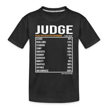 Juge du jour Drôle de juge - T-shirt bio Premium Enfant - noir - Devant