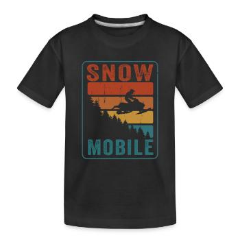Motorschlitten Schneemobil Vintage Schneemobiler - Kinder Premium Bio T-Shirt - Schwarz - Vorne