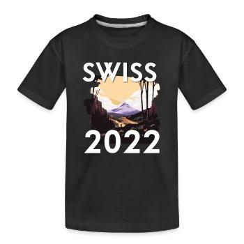Swiss 2022 - Kinder Premium Bio T-Shirt - Schwarz - Vorne