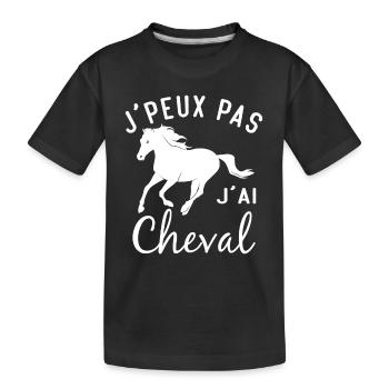 J'peux pas j'ai cheval - T-shirt bio Premium Enfant - noir - Devant