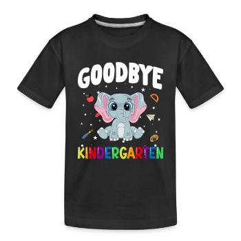 Goodbye Kindergarten Elefant Schultüte - Kinder Premium Bio T-Shirt - Schwarz - Vorne