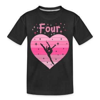Turnerin Ballett 4. Geburtstag - Kinder Premium Bio T-Shirt - Schwarz - Vorne