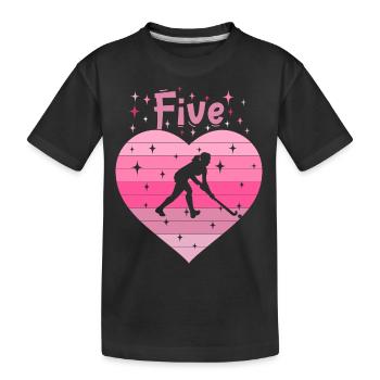 Hockeyspielerin 5. Geburtstag - Kinder Premium Bio T-Shirt - Schwarz - Vorne